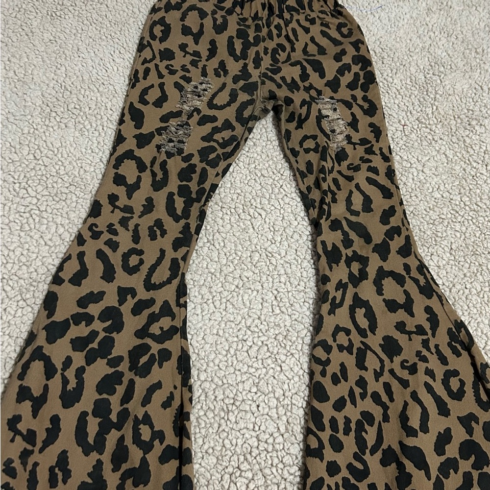 Daisy Leopard Print Kids Jeans